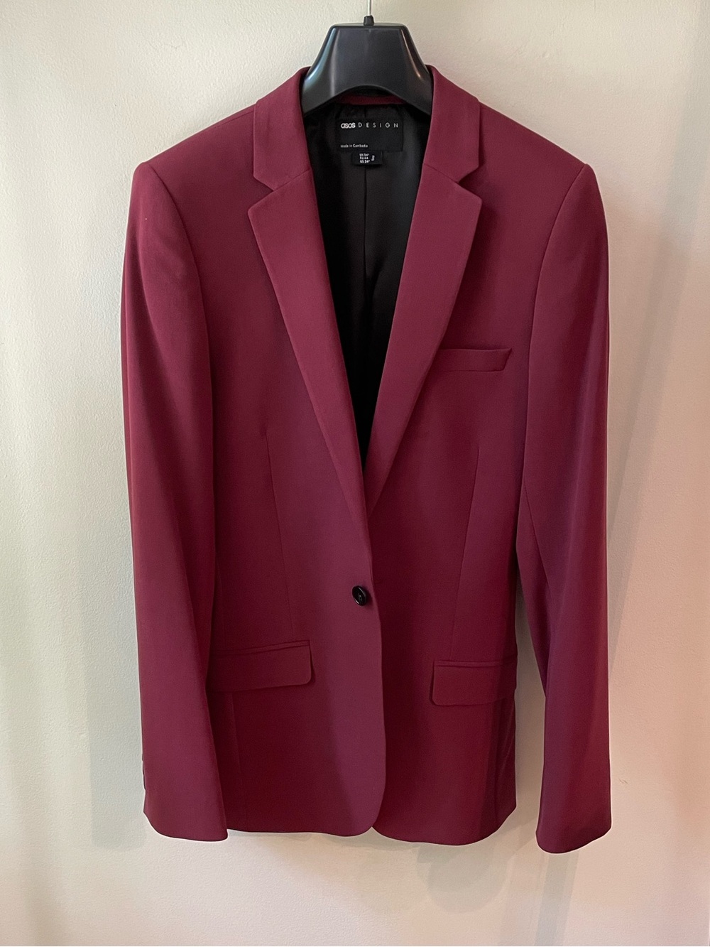 ASOS Design | NWOT | Men’s Burgundy Super Skinny Suit Jacket